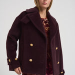Cappotto in alpaca e lana donna SHEILA E30004BORDEAUX TAGLIATORE 