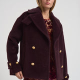 Cappotto in alpaca e lana donna SHEILA E30004BORDEAUX TAGLIATORE 