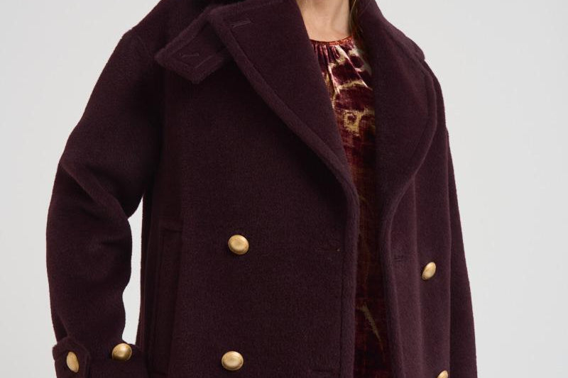 Cappotto in alpaca e lana donna SHEILA E30004BORDEAUX TAGLIATORE 