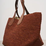 Borsa donna Tokyo in rafia mattone TOKYO WOOD IBELIV 