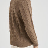 Maglia uomo girocollo a treccia tortora 25FCCM010439 114 ACCADEMIE TESSILI 