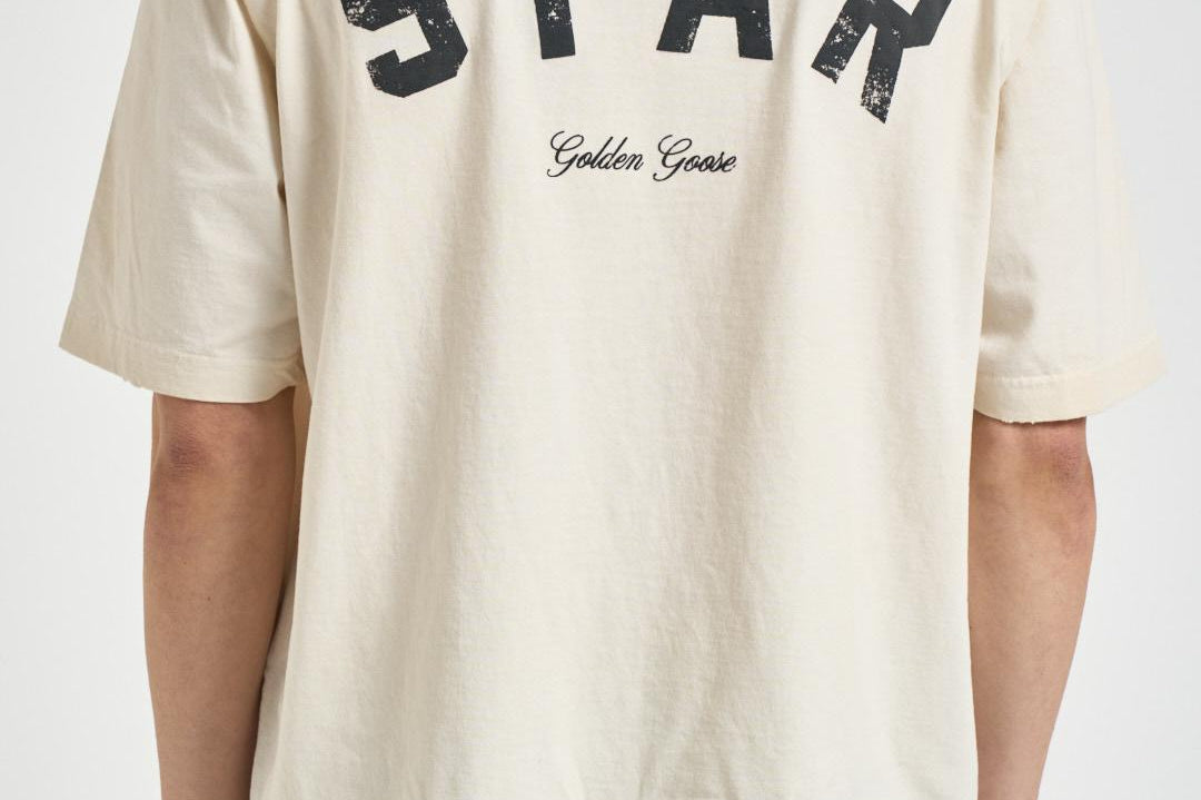 T-shirt uomo girocollo avorio GUP01873 P00241811616 GOLDEN GOOSE 