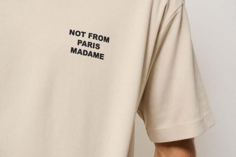 T-shirt uomo girocollo beige TS203 CO0002MT DROLE DE MONSIEUR 