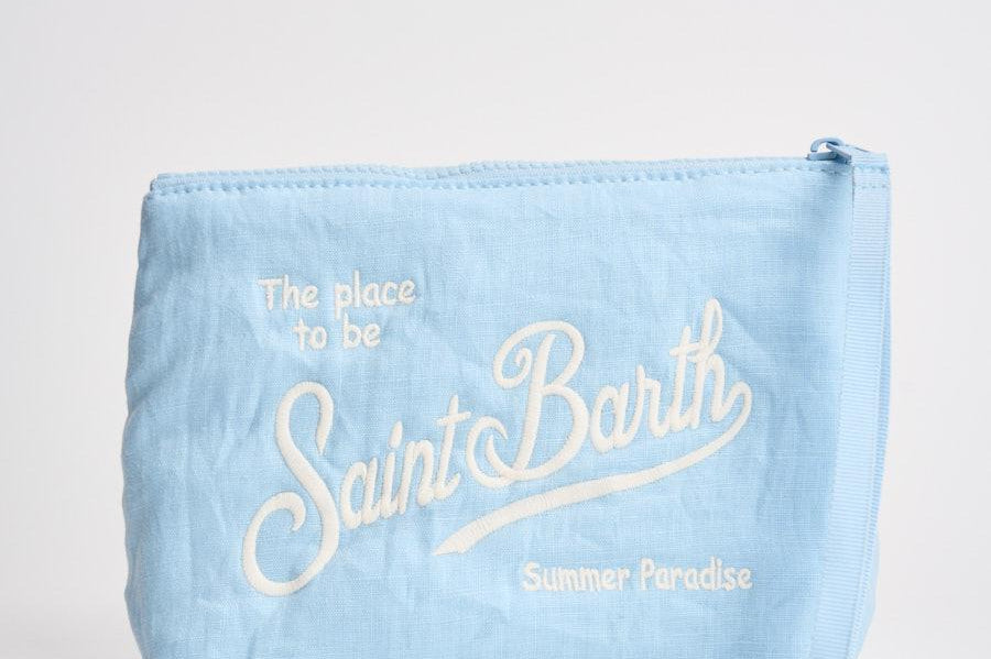 Pochette donna Aline in lino celeste ALINESOFTLINEN 31 MC2 SAINT BARTH 
