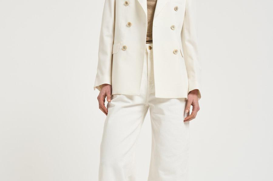 Blazer donna doppiopetto panna GWP00829 P00138211364 GOLDEN GOOSE 